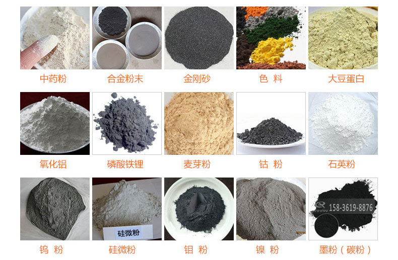 氣體保護(hù)超聲波振動(dòng)篩的行業(yè)應(yīng)用：中藥粉，合金粉末，金剛砂，色料，大豆蛋白，氧化鋁，磷酸鐵鋰，麥芽粉，鈷粉，石英粉，鎢粉，硅微粉，鉬粉，墨粉。