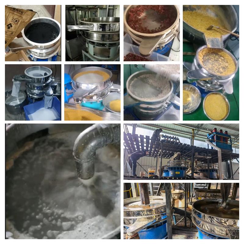 圓形振動(dòng)篩適用行業(yè)：食品，陶瓷，醫(yī)藥，冶金，化工等行業(yè)。