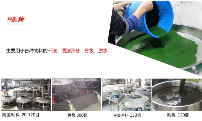 用于各種物料的干法，濕法，分級(jí)，脫水等功能